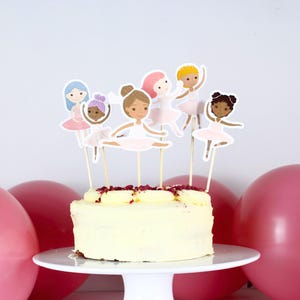 Ballerina Tortendeko, Pinke Mädchen Cupcake Toppers, Ballett Tortendeko, Tänzerinnen Tortendeko, Mädchen Geburtstag Party Dekorationen