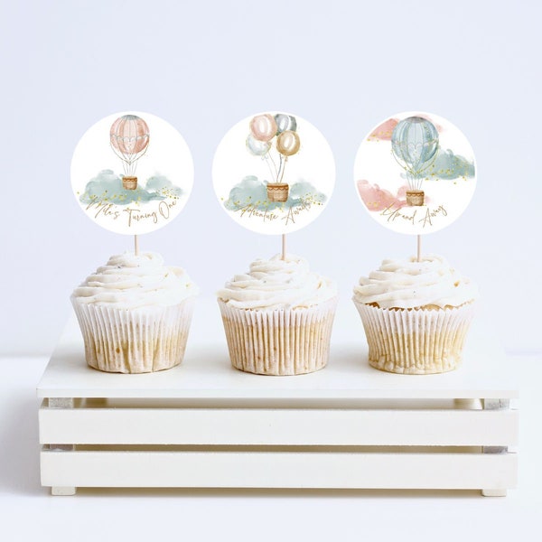 Hot Air Balloon Cupcake Toppers - Etsy