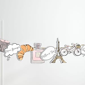 Editable Paris Garland, French Cafe Banner, Parisian Birthday Printable Bunting, French Bakery Party Decor, Instant Download Garland