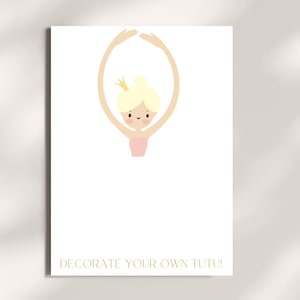 EDITABLE Ballerina Party Game, Ballet Dancer Decorate the Tutu , Modern Ballerina Party Craft, Girls Birthday Party, Ballerina Drawing Game