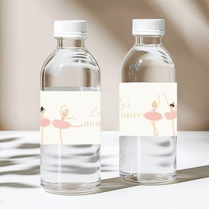 EDITABLE Ballerina Water Bottle Label Pink Ballet Bottle Label Dancer Girls Party Birthday Decor Printable Instant Digital Download
