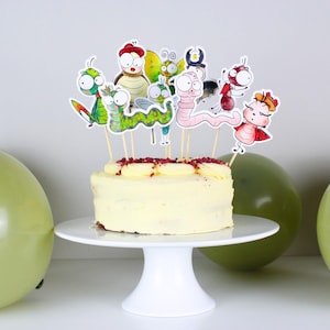 Insectentaarttoppers, griezelige crawlie-cupcaketoppers, insectenverjaardagstaarttoppers, kleine beestjes caketoppers, decoraties voor verjaardagsfeestjes