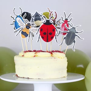 Insectentaarttoppers, griezelige crawlie-cupcaketoppers, insectenverjaardagstaarttoppers, kleine beestjes caketoppers, decoraties voor verjaardagsfeestjes