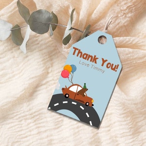 EDITABLE Transport Favor Tag Transportation Party Vehicle Party Thank you Tag Car Thank You Tag Truck Birthday Party Animals Party Tag