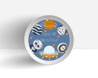 EDITABLE Out of Space Rocket Animal Astronaut Spaceship Plate Insert Topper Birthday Party Decor Instant Download Kids Printable Digital