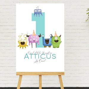 Editable Monsters Welcome Sign Little Monsters Party Sign Monster Birthday Party Minimalist Boys Welcome Signs 1st Birthday Party Decor