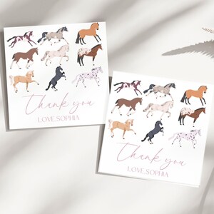 Bearbeitbare Pferd Favor Tags, Pony Danke Tags, Reiter Geburtstag Dekor, Sofortiger Download, Cowgirl Party Dekor, Rodeo Geburtstag Aufkleber