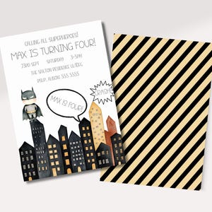 Editable Superhero Invite Super Hero Birthday Party Minimalist Boys Invite Superheroes Invitation Supehero Party Printable  Decor