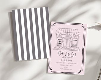 Editable Paris Party Invite, French Cafe E-Vite, Parisian Birthday Invitation, French Bakery Invite, Paris Evite, Instant Download