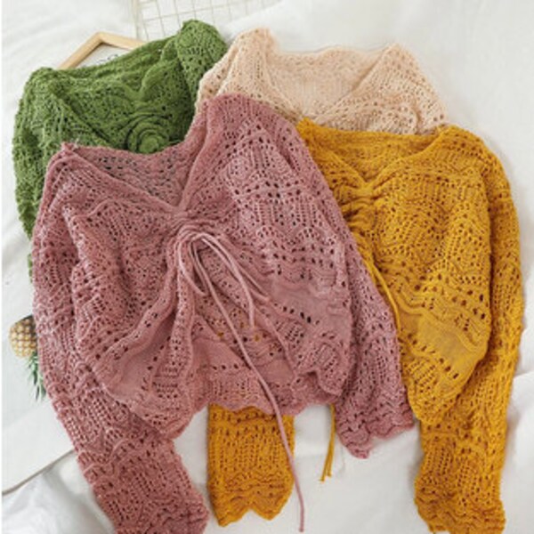 Crochet Top with Scalloped Hem - Bohemian Mornings