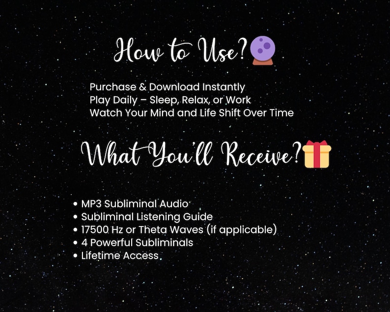 meditation
spiritual
personalized audio
custom audio
subconscious mind
custom affirmations
manifestation audio
binaural beats
law of assumption
subliminal mp3
subliminal
subliminals
law of attraction
