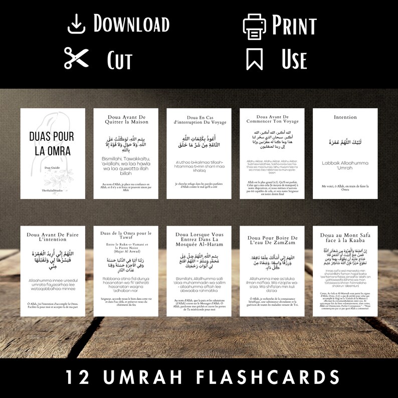 French Simple Umrah Dua Umrah Cards Umrah Guide Printable Umrah Dua ...