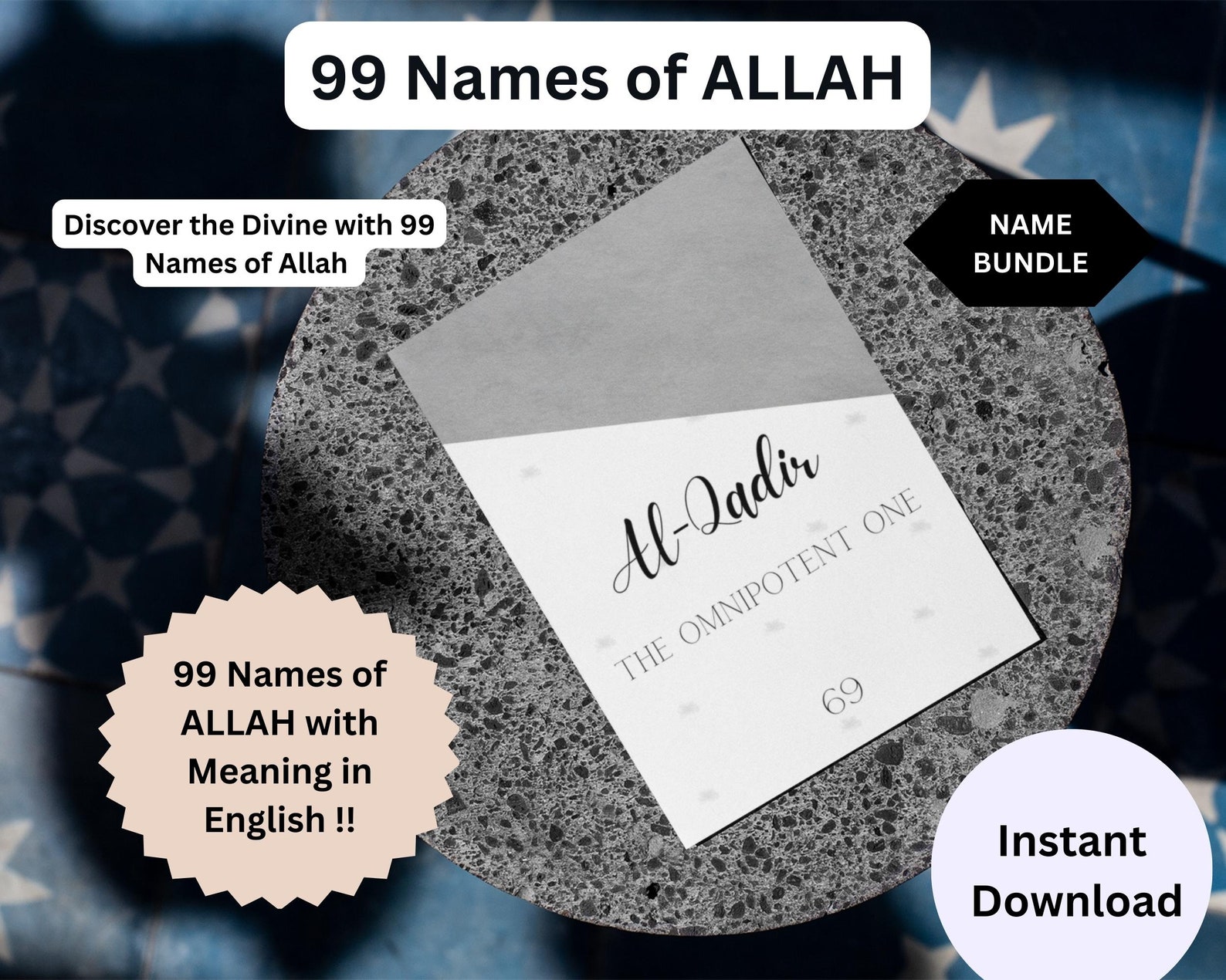 99 Names of Allah Cards , Ramadan Gifts for Kids , Asma Ul Husna
