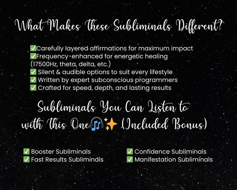 meditation
spiritual
personalized audio
custom audio
subconscious mind
custom affirmations
manifestation audio
binaural beats
law of assumption
subliminal mp3
subliminal
subliminals
law of attraction