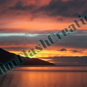 Sunset Behind Mountains