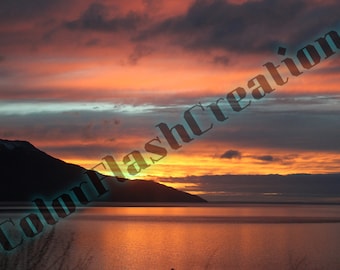 Sunset Behind Mountains