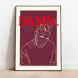 Poster | Kendrick Lamar | DAMN | Album Cover | Minimalistic Wall Art | Digital Print | Illustration | Decor | Interior | HipHop