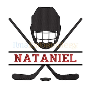 Split Name Hockey Embroidery Design, Hockey Embroidery Design, Sport Embroidery Design 209, 4 Sizes