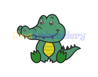 Mini Crocodile Embroidery Design - Cute Animal Pattern (Digital Download)