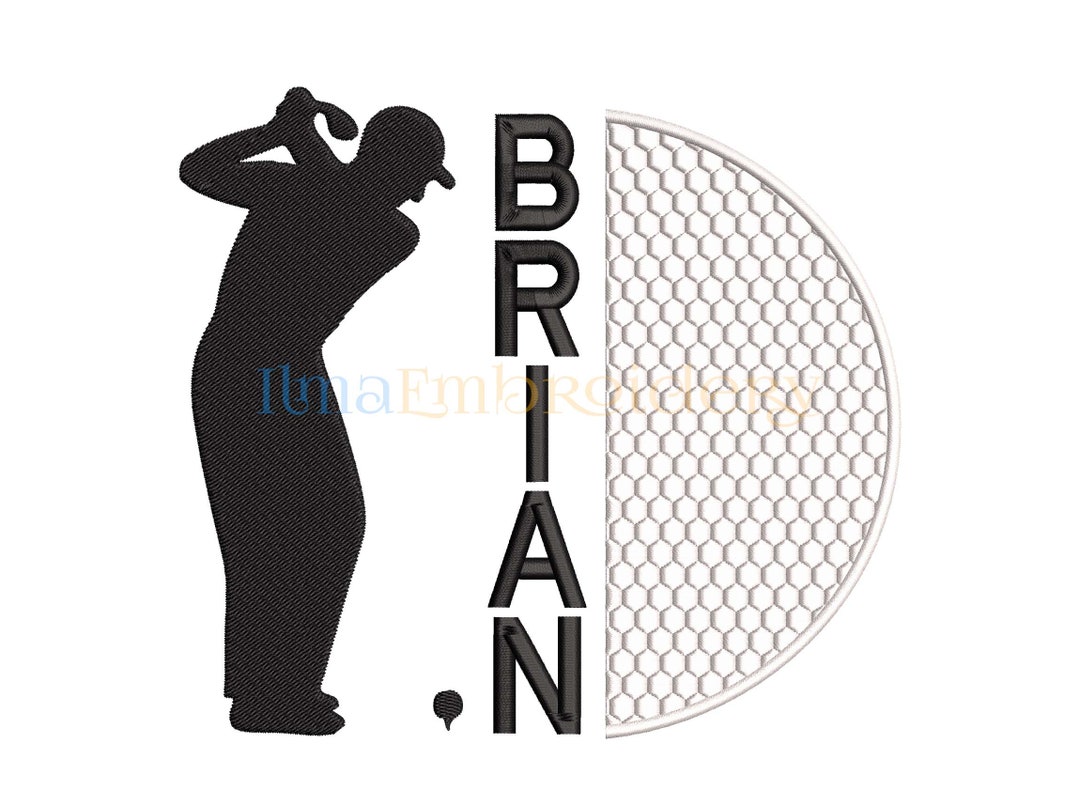 Split Name Golf Boy Embroidery Design Golf Embroidery Design Etsy