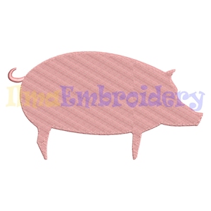 Pig Embroidery Design, Pig Silhouette Embroidery, Farm Embroidery, animal Embroidery, Machine Embroidery Design 4 Sizes