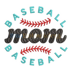 Baseball Mom Embroidery Design, Baseball embroidery design, Mom gift, Machine embroidery, 4 Sizes