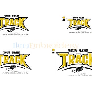 Track Name Text Embroidery Design: Sports Embroidery (4 Sizes) - Etsy