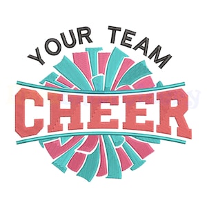 Cheer Pom Pom Embroidery Design: Team Spirit Sparkle (Instant Download)