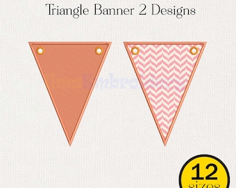 Triangle Banner Applique Embroidery Design, Party Garland ITH (Digital Download)