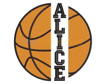 Split Name Basketball Embroidery Design, Basketball embroidery design, Sport Embroidery Design, ball embroidery design 302, 4 Sizes