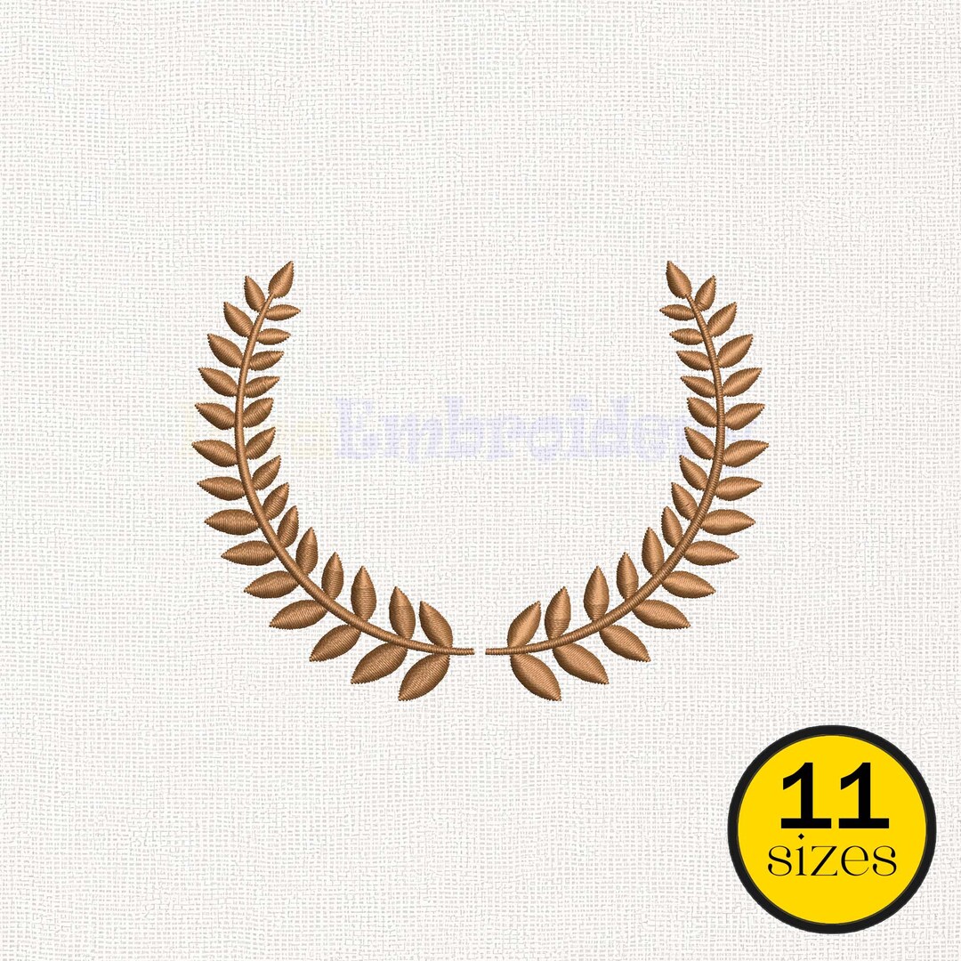Laurel Wreath Embroidery Design, Botanical Leaf Frame Pattern (instant ...