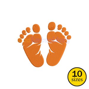 Baby Füße Stickdatei, Baby Füße Stickdatei, Neugeborenes Stickdatei, Baby Fußabdrücke Stickdatei, 10 Größen