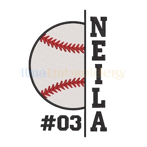 Split Name Baseball Embroidery Design, Baseball Players Embroidery Design, Sport Embroidery Design, Machine embroidery design 701, 4 Sizes
