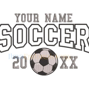 Split Name Fußball Stickerei Design, Fußball Stickerei Design, Sport Stickerei, Ball Embroidery 101, 4 Größen