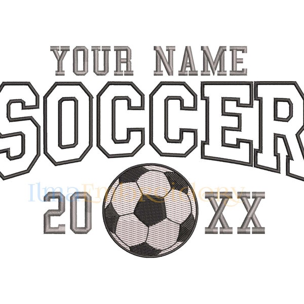 Split Name Soccer Embroidery Design, Soccer Embroidery Design, Sport Embroidery, Ball Embroidery 101, 4 Sizes