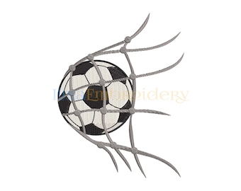 Soccer Ball Machine Embroidery Design: 4 Sizes (Instant Download)
