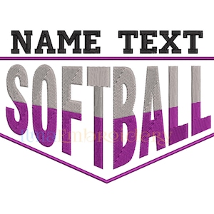 Split Softball Embroidery Design, Softball Embroidery Design, Sport Embroidery Design, Machine Embroidery Design, 4 Sizes