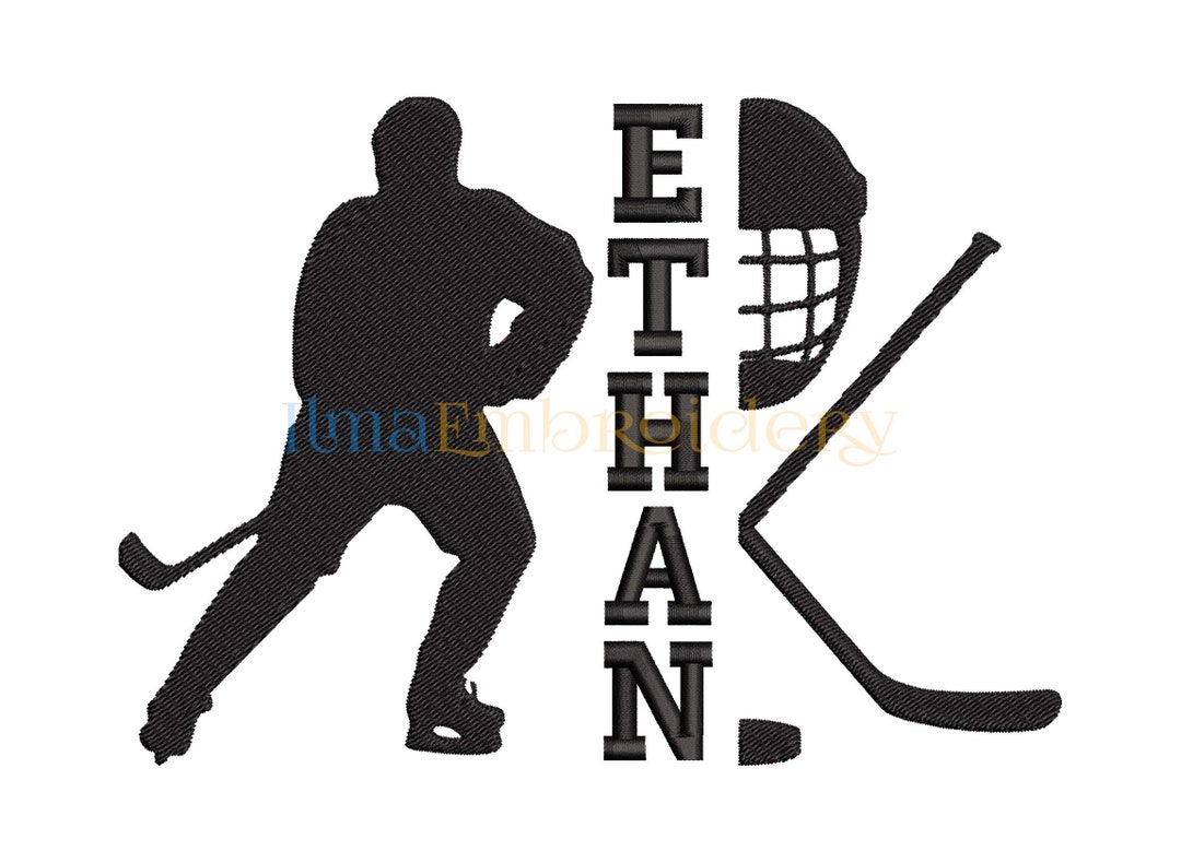Split Name Hockey Embroidery Design, Hockey Embroidery Design, Sport