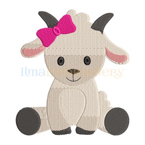 Baby Goat Girl Embroidery Design, Animal Embroidery Design, Machine Embroidery Design, 4 Sizes