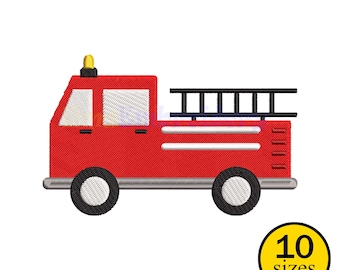Fire Truck Embroidery Design, Vehicle Stitch File (Digital Download)