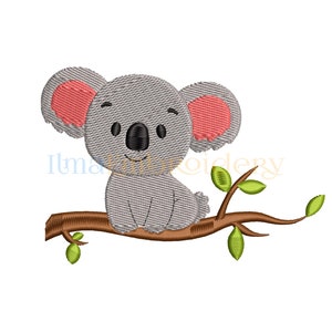 Cute Baby Koala Embroidery Design, Animal Embroidery Design, Machine Embroidery Design, 4 Sizes