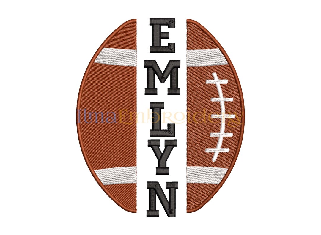 Split Name Football Embroidery Design, Football Embroidery Design ...
