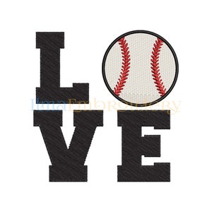 Baseball Love Embroidery Design, Baseball Embroidery Design, Sport Embroidery Design 301, 4 Sizes