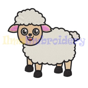 Cute Sheep embroidery design, Sheep embroidery design, Farm Embroidery Design, Animal Embroidery Design, 4 Sizes