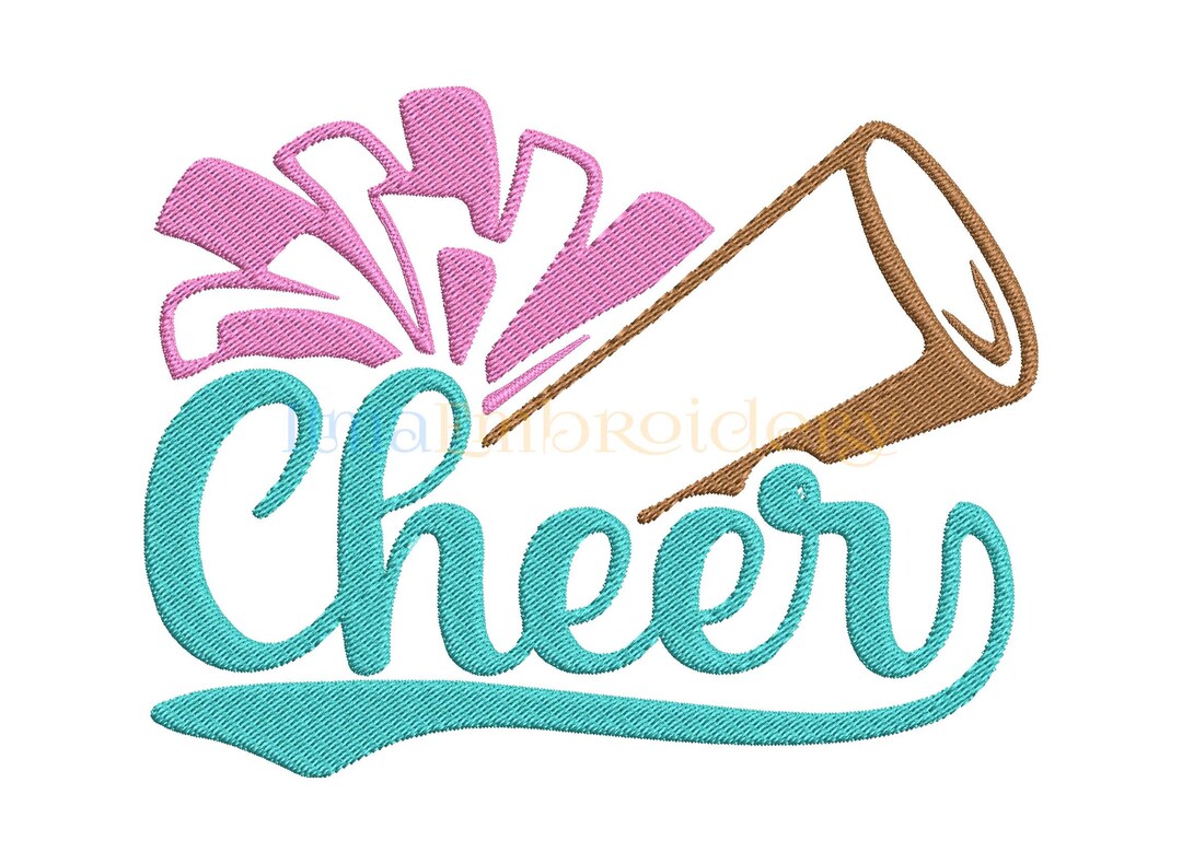 Cheer Megaphone Embroidery Design, Cheer Embroidery Design, Sport