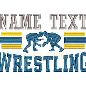 Split Text Wrestling Embroidery Design, 4 Sizes (pes, vp3, dst, xxx, jef, hus, vip, exp)