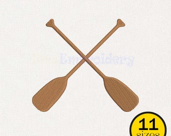 Canoe Paddles Embroidery Design, Rustic Lake Adventure Machine File (Instant Download)