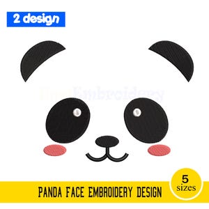 Panda Face Embroidery Design, Cute Baby Panda Bear Face Machine Embroidery Design, Instant Download, 5 Sizes