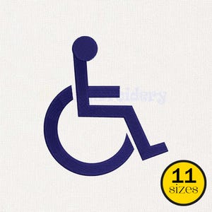 Wheelchair Embroidery Design, Accessibility Symbol, Disability Awareness Pattern (Instant Download)