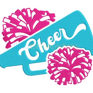 Cheer Pom Pom Megaphone Embroidery Design, Sport Embroidery Design, Machine Embroidery Design, 4 Sizes